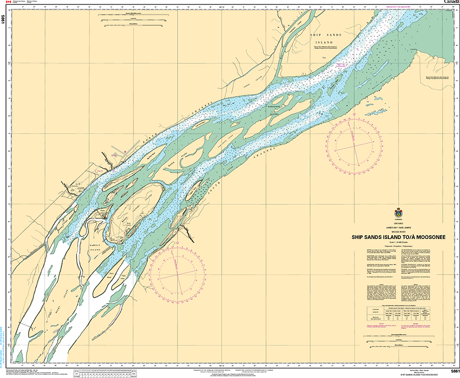 CHS Print-on-Demand Charts Canadian Waters-5861: Ship Sands Island to/€ Moosonee, CHS POD Chart-CHS5861
