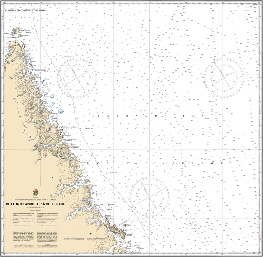 CHS Chart 8046: Button Islands to / à Cod Island
