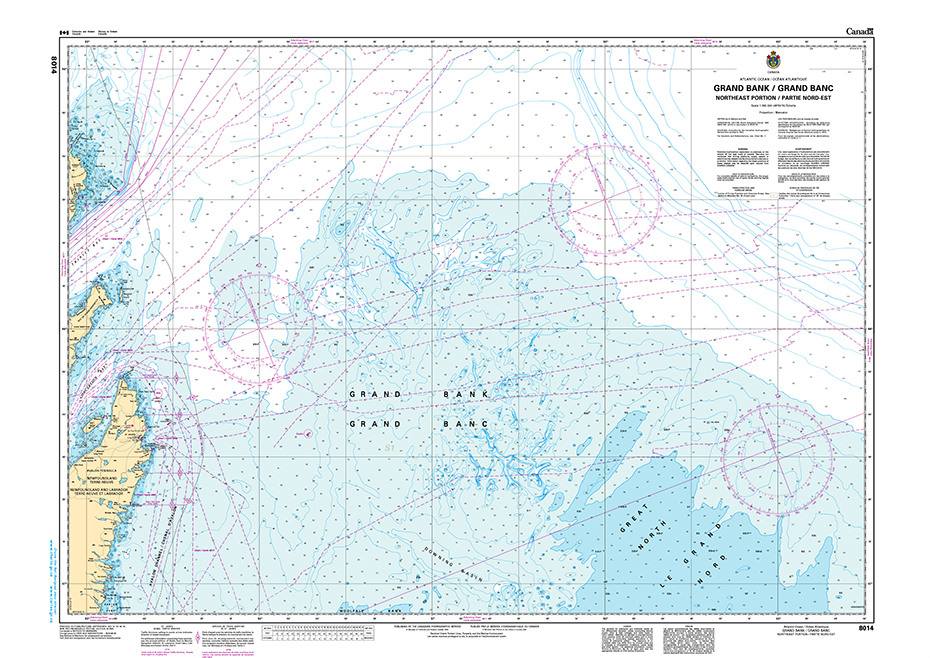 CHS Print-on-Demand Charts Canadian Waters-8014: Grand Bank / Grand Banc: Northeast Portion / Partie nord-est, CHS POD Chart-CHS8014