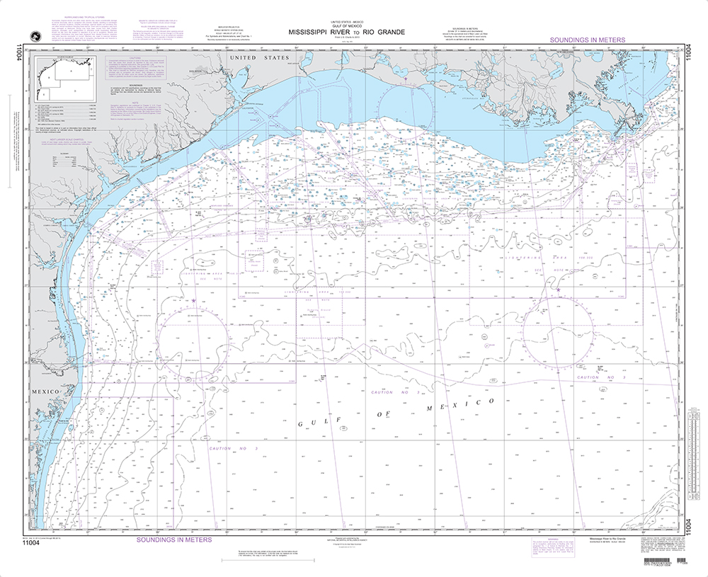 NGA Chart 11004: Mississippi River to Rio Grande