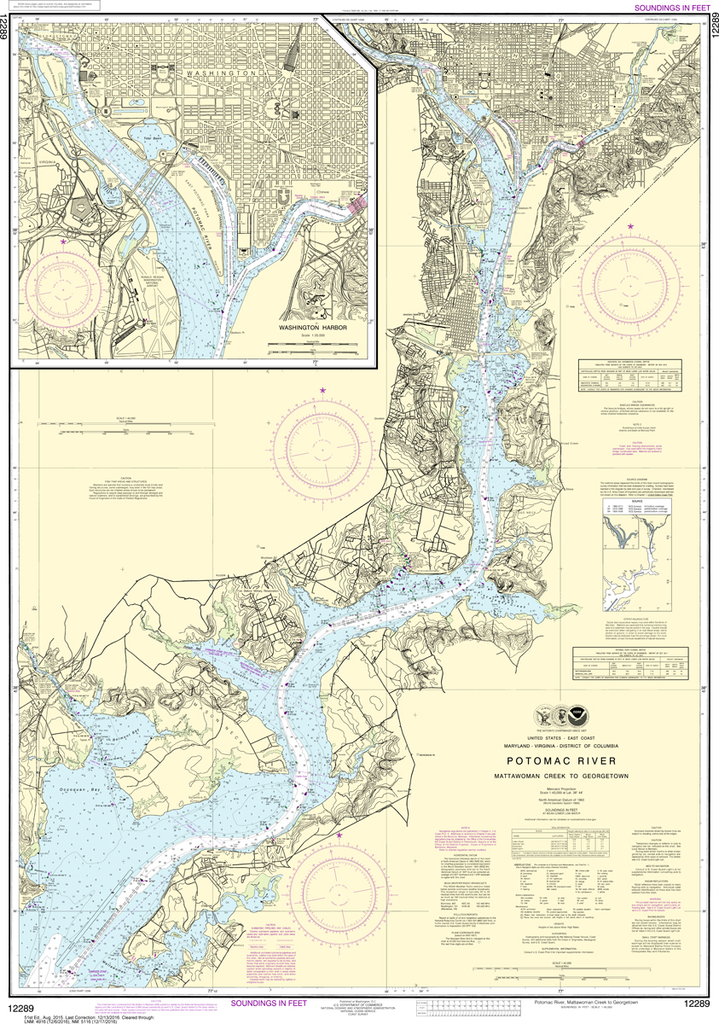 NOAA Chart 12289 Potomac River Mattawoman Creek to