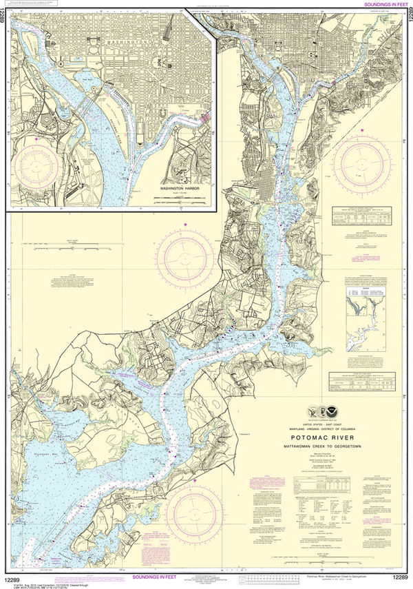 NOAA Chart 12289 Potomac River Mattawoman Creek to