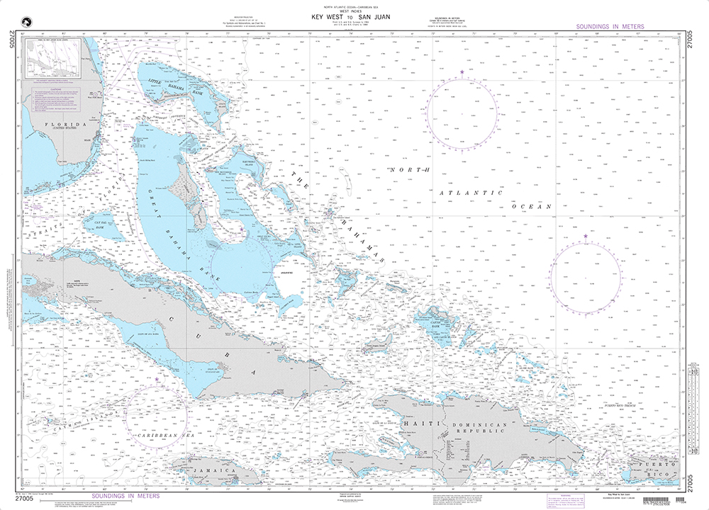 NGA Chart 27005: Key West to San Juan