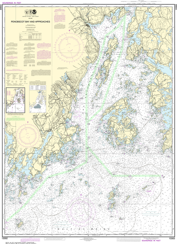 NOAA Chart 13302: Penobscot Bay and Approaches