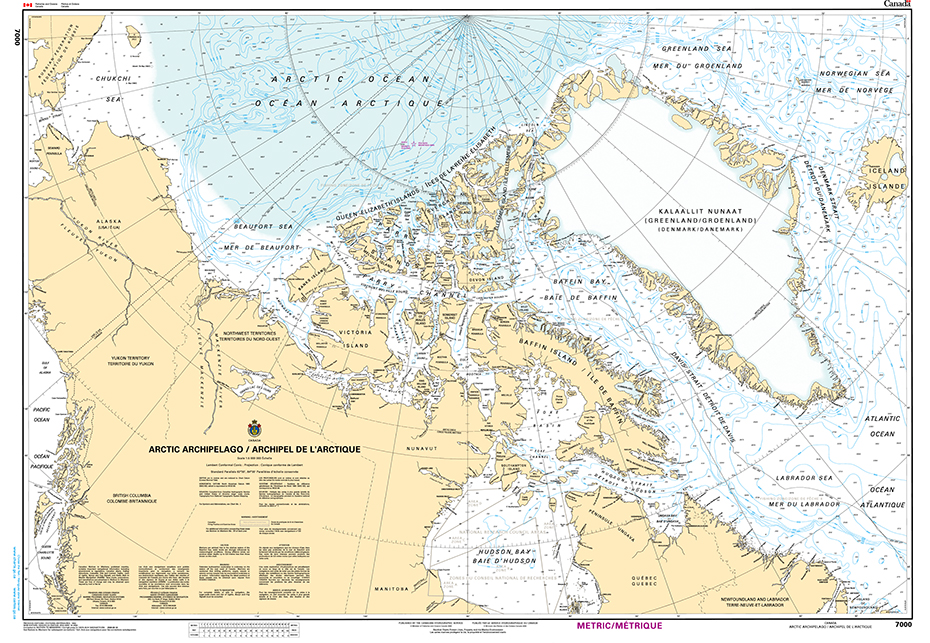 CHS Print-on-Demand Charts Canadian Waters-7000: Arctic Archipelago / Archipel de lArctique, CHS POD Chart-CHS7000