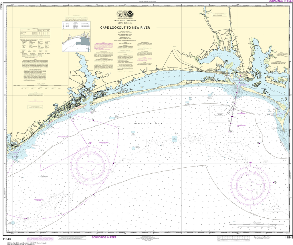 NOAA Chart 11543: Cape Lookout to New River