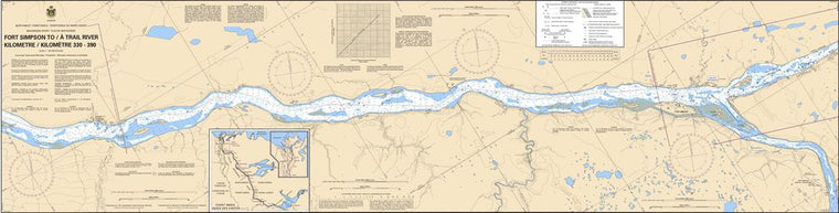 CHS Chart 6410: Fort Simpson to/à Trail River Kilometre 330 / Kilometre 390