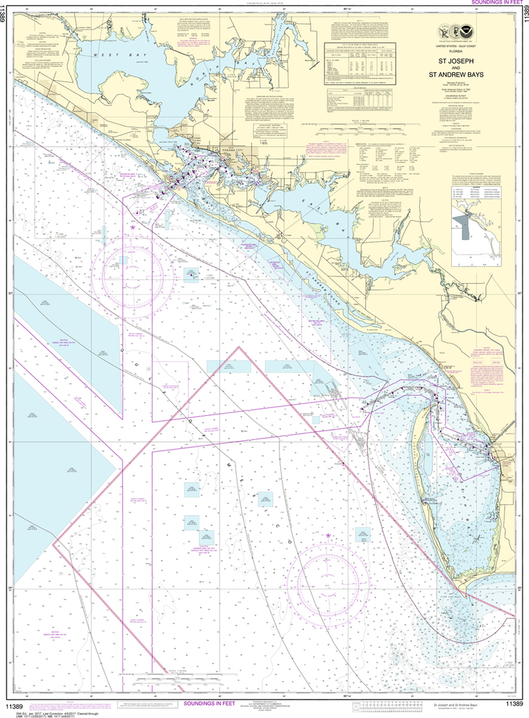 NOAA Chart 11389: St. Joseph and St. Andrew Bays