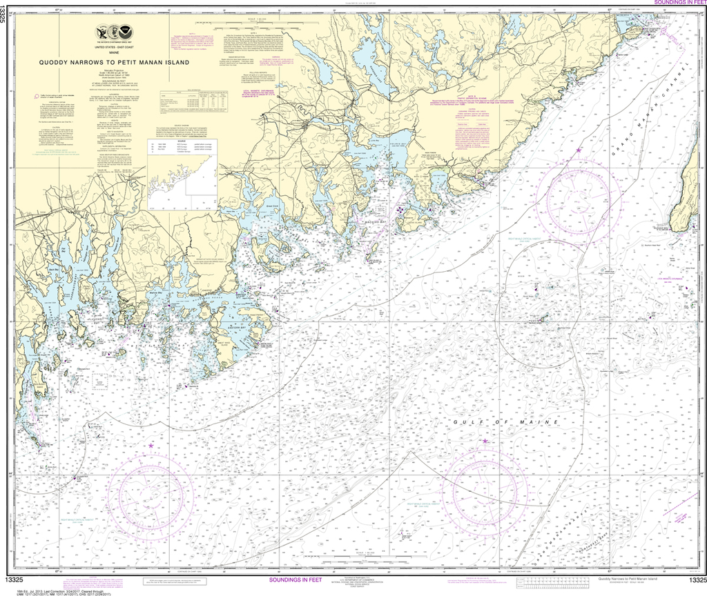 NOAA Chart 13325: Quoddy Narrows to Petit Manan lsland