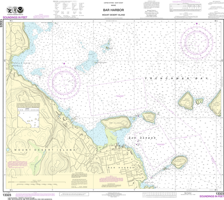 NOAA Chart 13323: Bar Harbor - Mount Desert Island