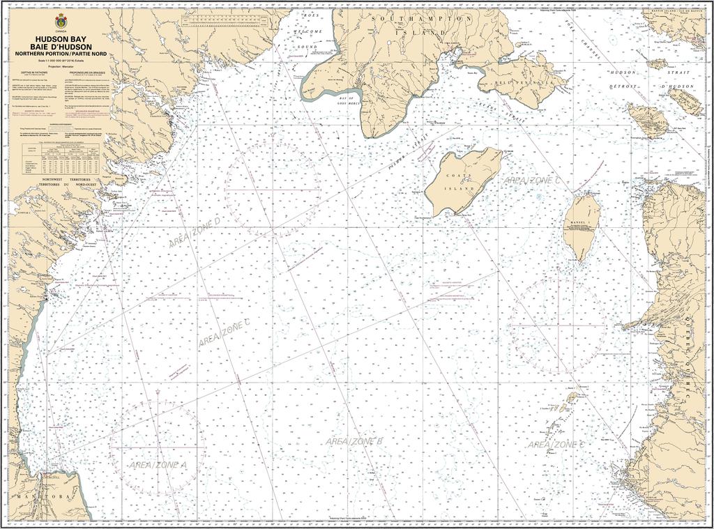 CHS Chart 5449: Hudson Bay  Baie dHudson, Northern Portion/Partie nord