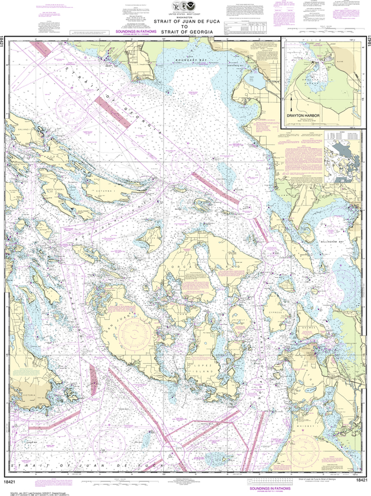 NOAA Chart 18421: Strait of Juan de Fuca to Strait of Georgia, Drayton Harbor