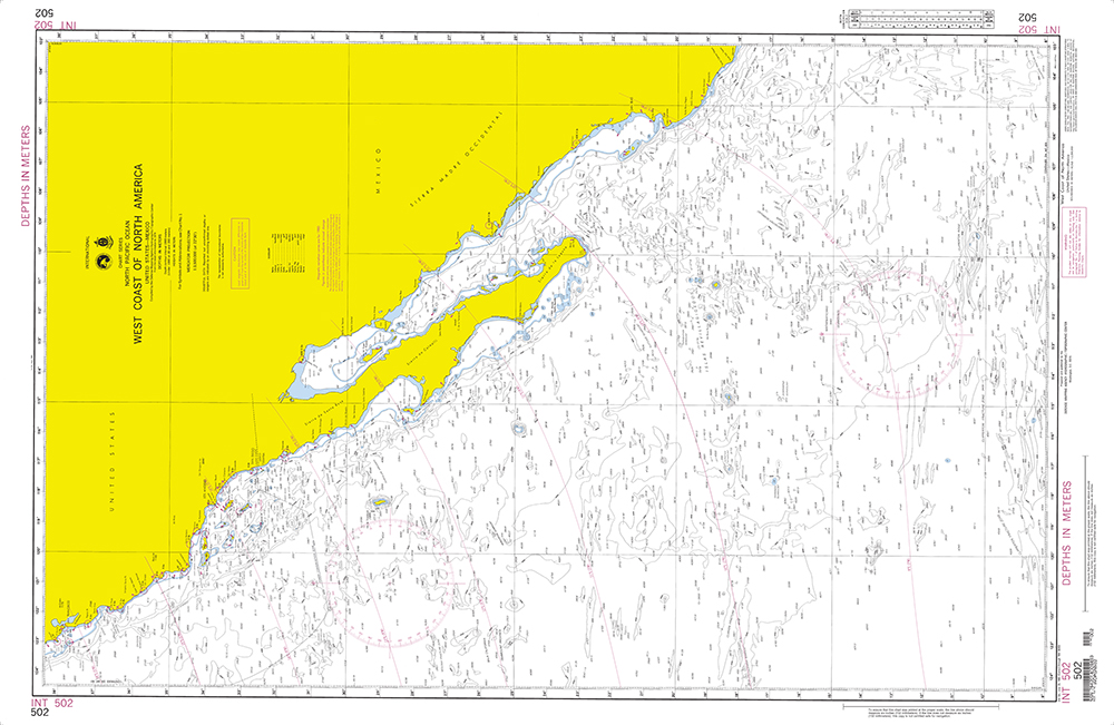 NGA Chart 502: United States-Mexico (West Coast of North America) (OMEGA)