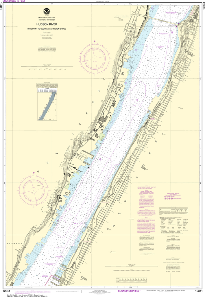 NOAA Chart 12341: Hudson River - Days Point to George Washington Bridge