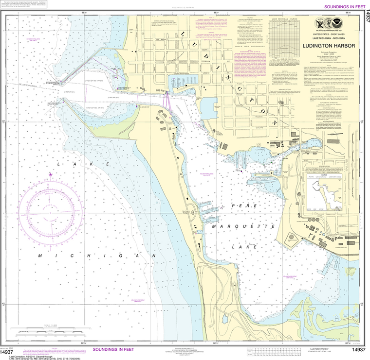 NOAA Chart 14937: Ludington Harbor