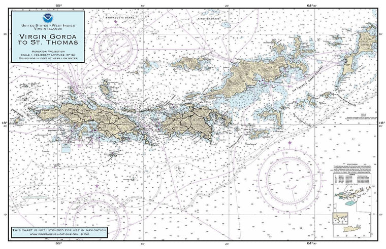 Nautical Placemat: Virgin Gorda to St. Thomas