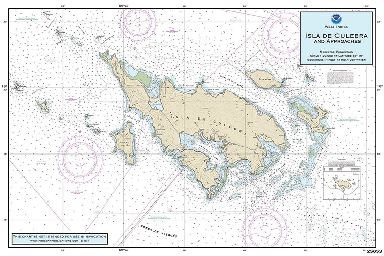 Nautical Placemat: Isla De Culebra & Approaches