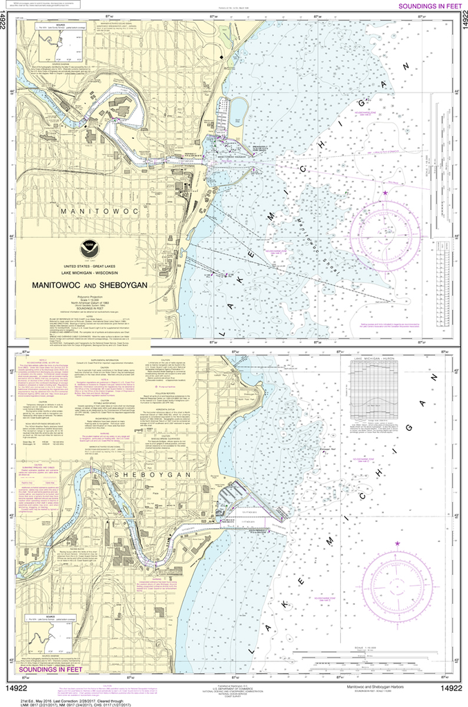 NOAA Chart 14922: Manitowoc and Sheboygan