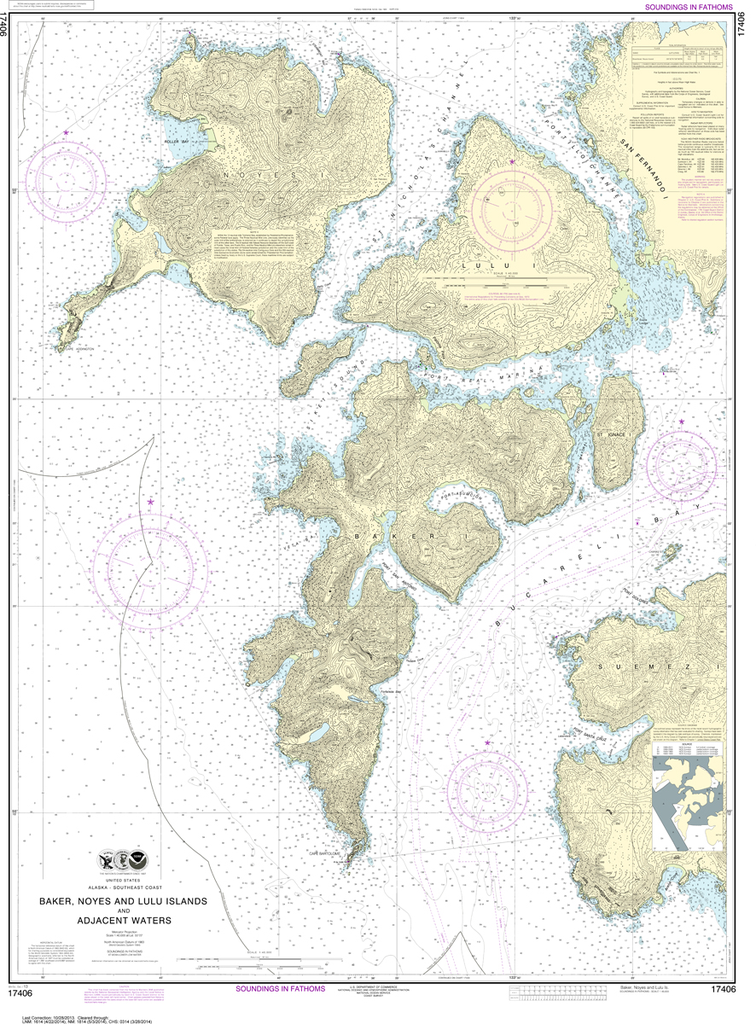 NOAA Chart 17406: Baker, Noyes, and Lulu Islands and Adjacent Waters