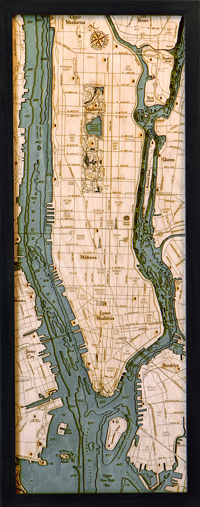 WoodChart of Manhattan, New York