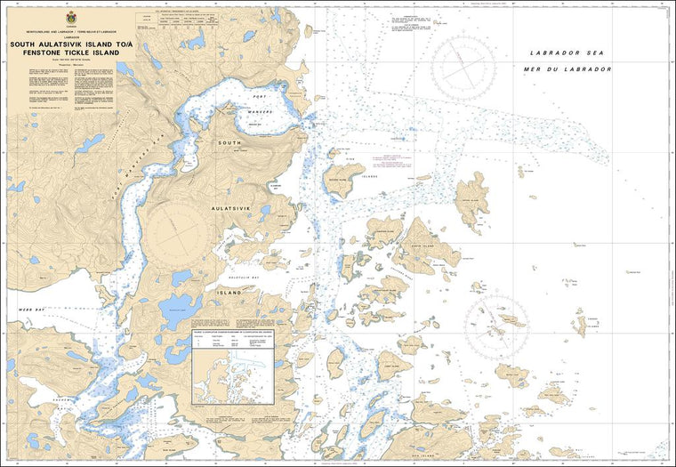 CHS Chart 5054: South Auliatsivik Island to / à Fenstone Tickle Island