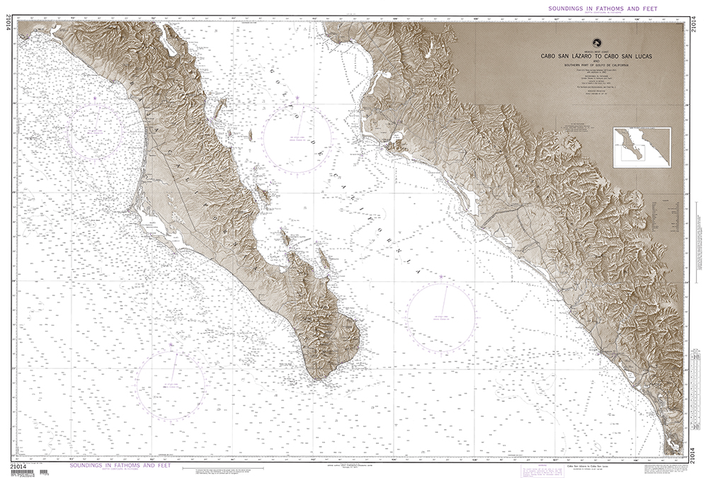 NGA Chart 21014: Cabo San Lazaro to Cabo San Lucas and Southern Part of Gulf of California (Mexico-West Coast) (OMEGA)