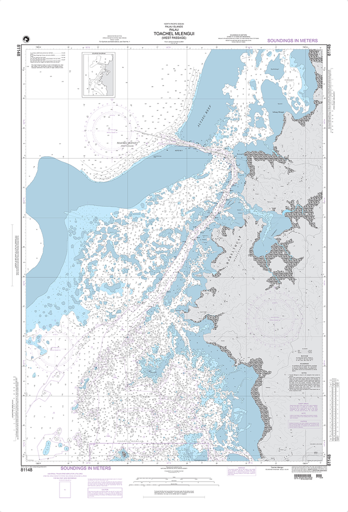 NGA Chart 81148: Toachel Mlengui (West Passage) (Palau Islands)