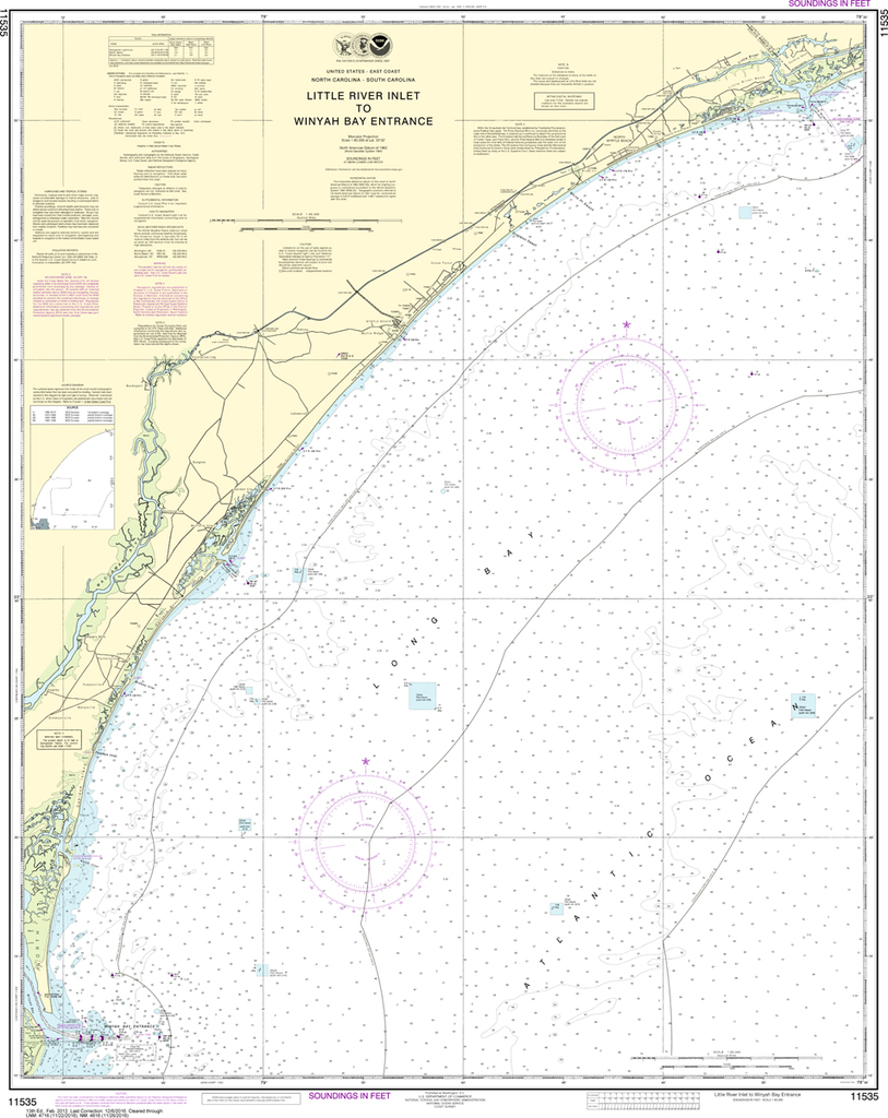 NOAA Chart 11535: Little River lnlet to Winyah Bay Entrance