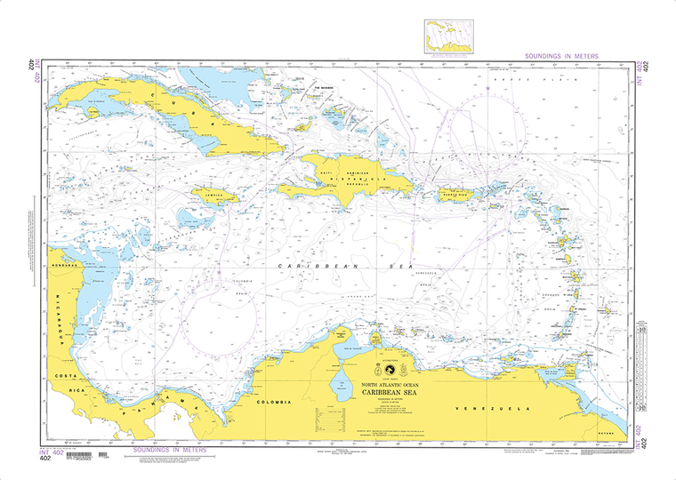 NGA Chart 402: Caribbean Sea (OMEGA)