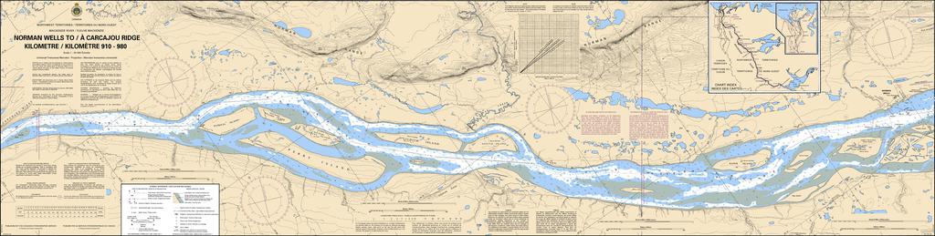 CHS Chart 6419: Norman Wells to/à Carcajou Ridge Kilometre 910 / Kilomètre 980