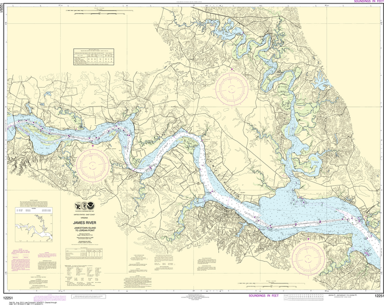 NOAA Chart 12251: James River - Jamestown Island to Jordan Point