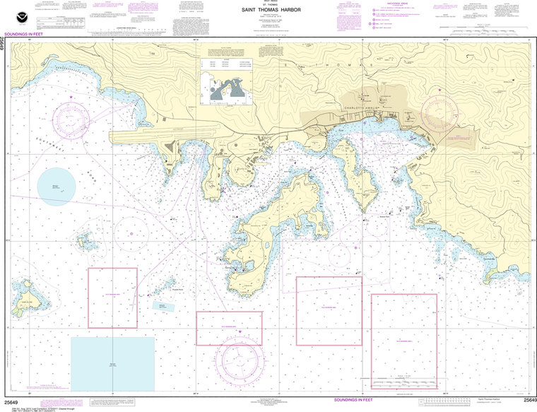 Virgin Islands Nautical Map Clock - Sea and Soul Charts