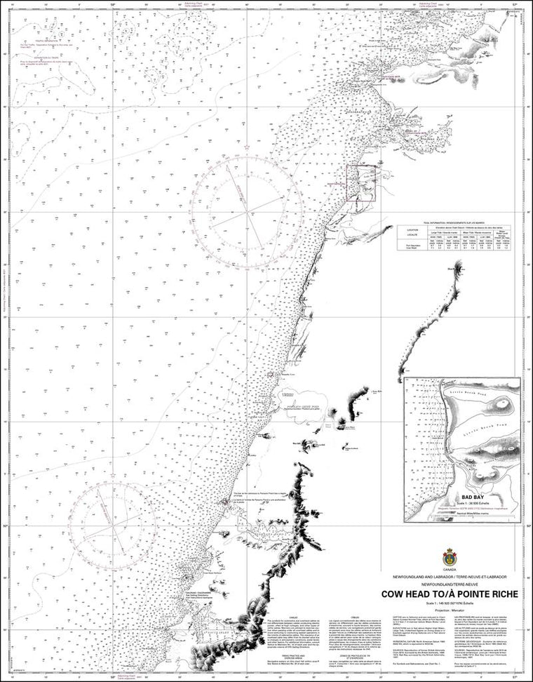 CHS Chart 4663: Cow Head to / à Pointe Riche