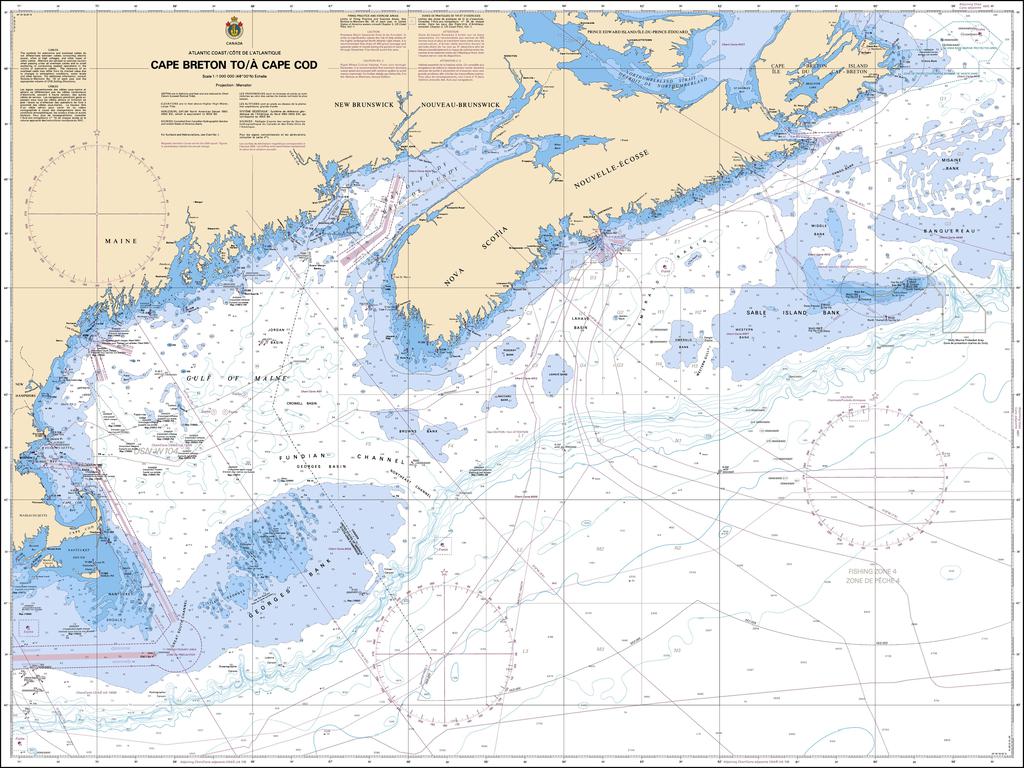 CHS Chart 4003: Cape Breton to / à Cape Cod