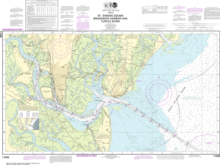 NOAA Chart 11506: St. Simons Sound - Brunswick Harbor and Turtle River