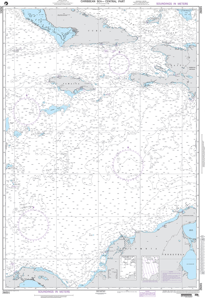 NGA Chart 26001: Caribbean Sea-Central Part