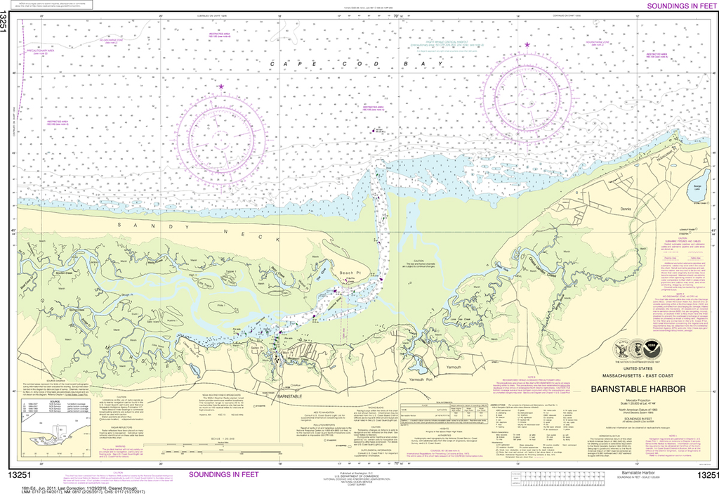 NOAA Chart 13251 Barnstable Harbor Captain's Nautical Books & Charts