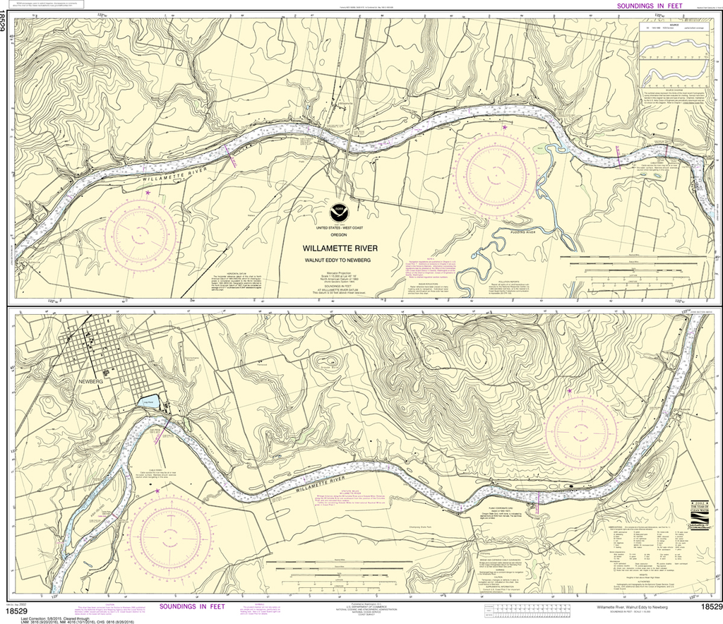 NOAA Chart 18529: Willamette River - Walnut Eddy To Newburg