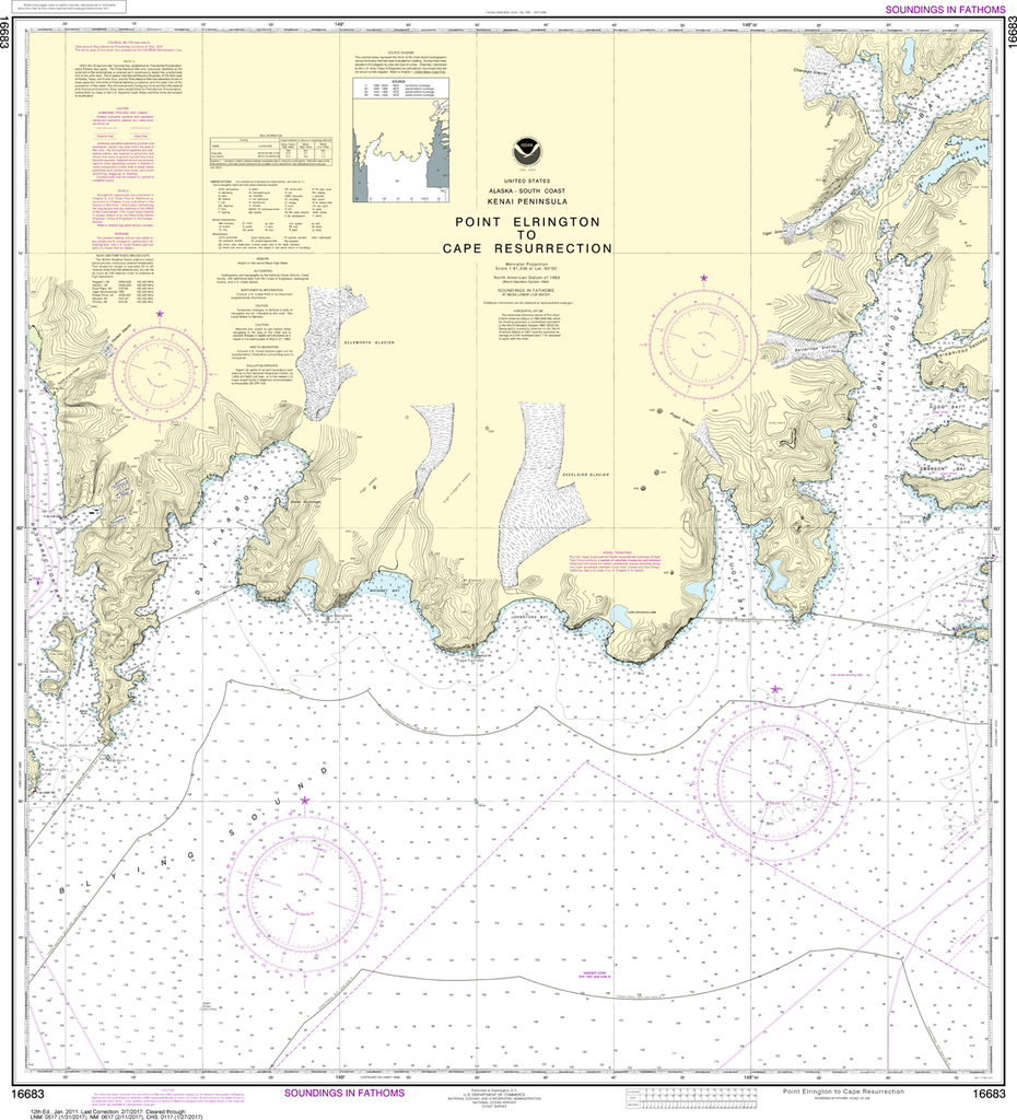 NOAA Chart 16683: Point Elrington to Cape Resurrection