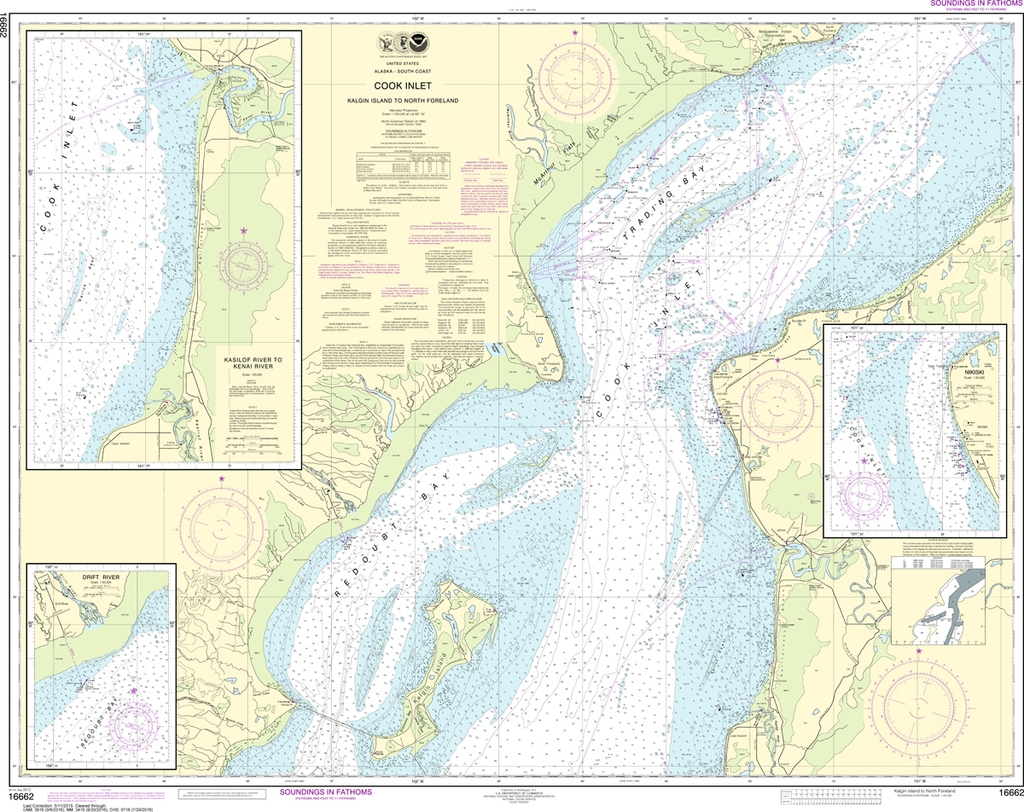 NOAA Chart 16662: Cook Inlet - Kalgin Island to North Foreland