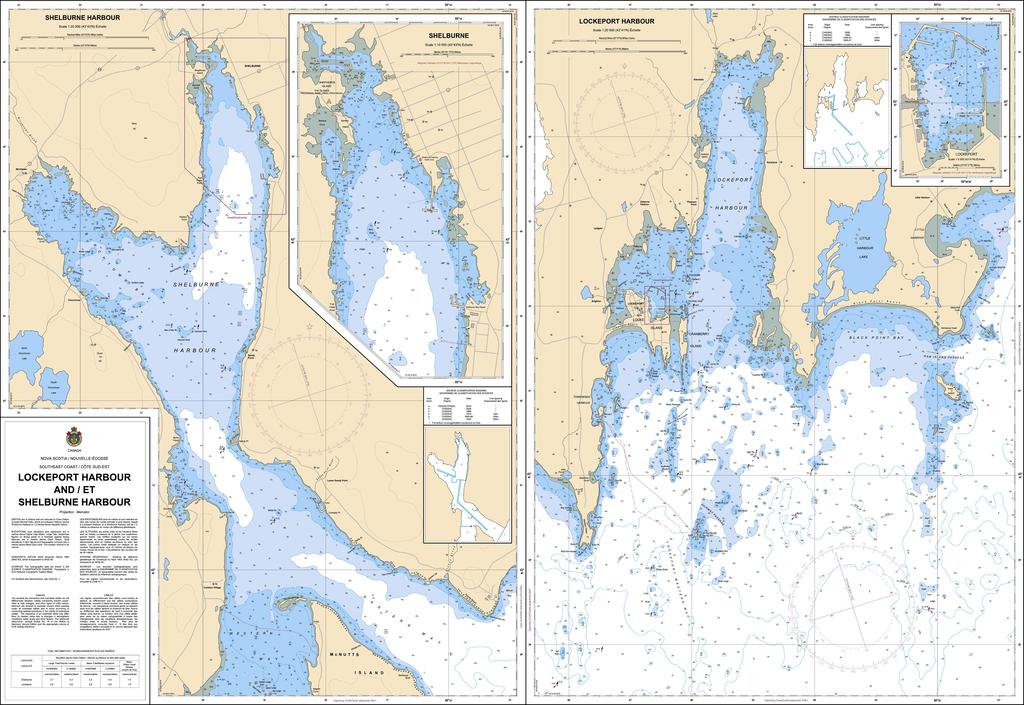 CHS Chart 4209: Lockeport Harbour and / et Shelburne Harbour