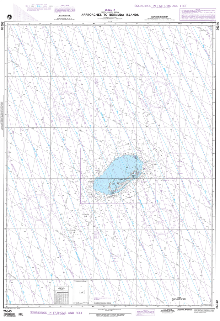 NGA Chart 26340: Approaches to Bermuda Islands (LORAN-C)