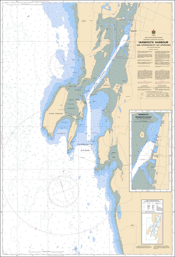 CHS Chart 4245: Yarmouth Harbour and Approaches / et les approches