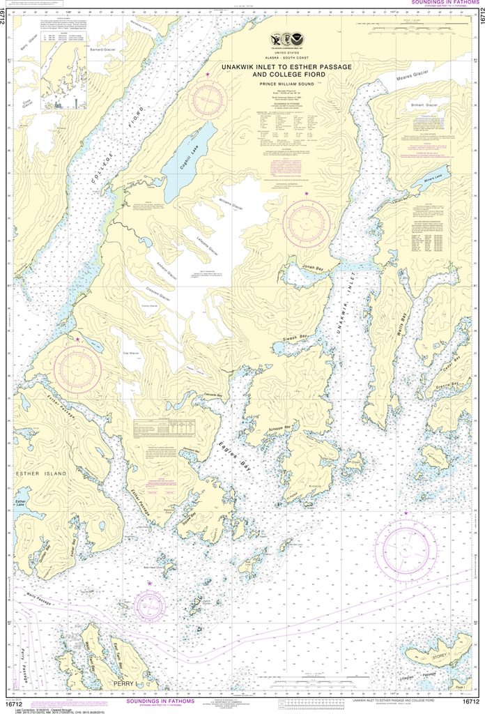 NOAA Chart 16712: Unakwik Inlet to Esther Passage and College Fiord