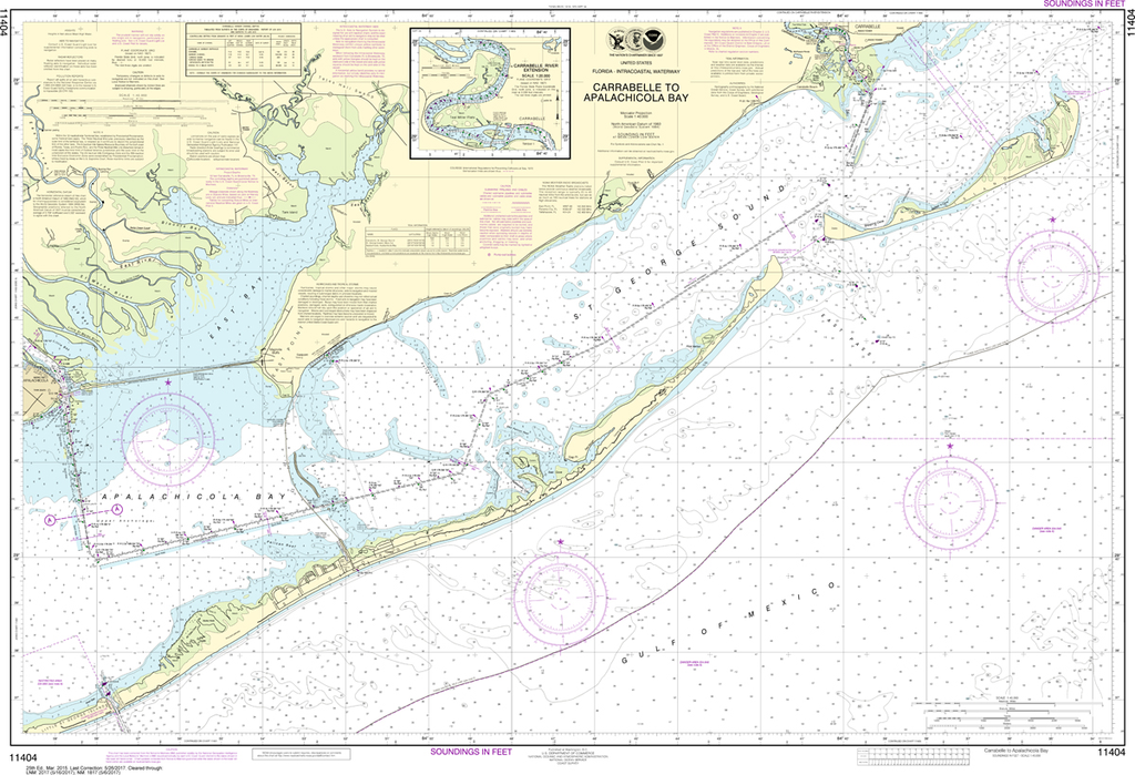 NOAA Chart 11404: Intracoastal Waterway - Carrabelle to Apalachicola Bay, Carrabelle River