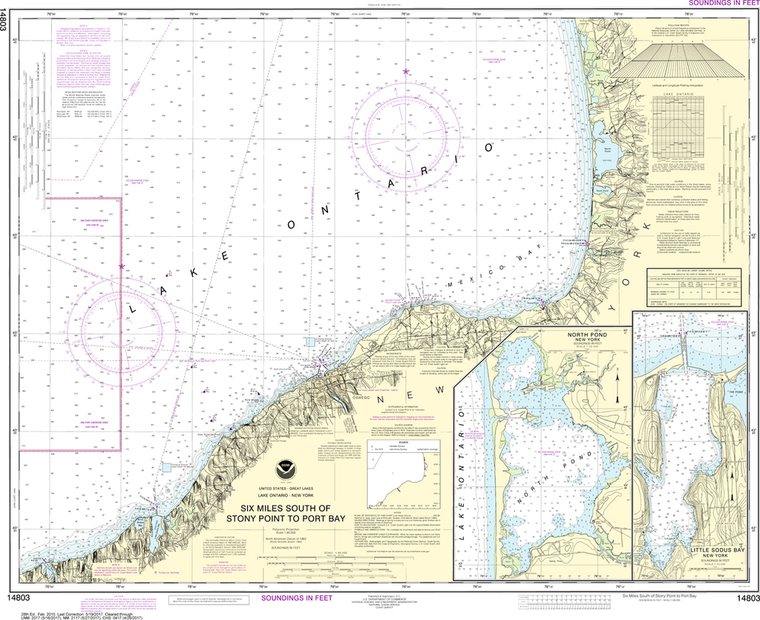 NOAA Chart 14803: Six Miles South of Stony Point to Port Bay, North Pond, Little Sodus Bay