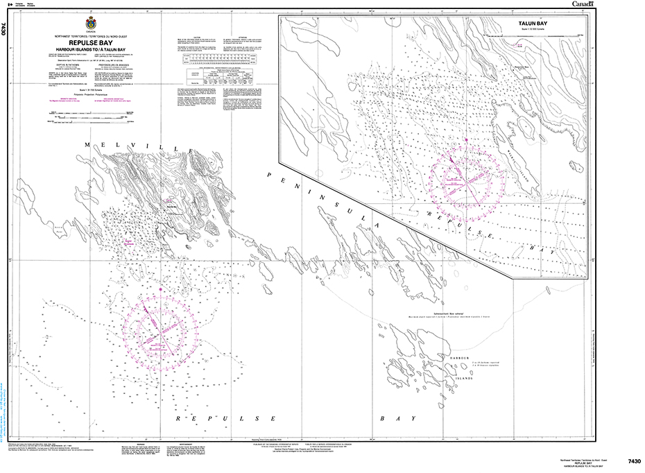 CHS Print-on-Demand Charts Canadian Waters-7430: Repulse Bay Harbours Islands to/€ Talun Bay, CHS POD Chart-CHS7430