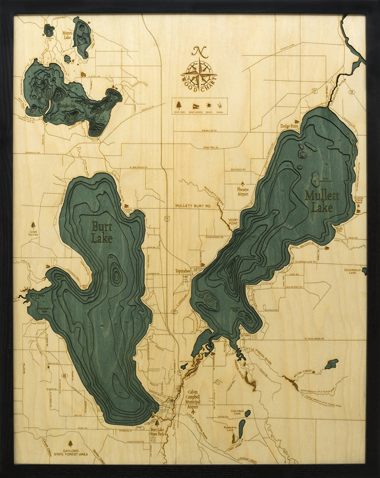 WoodChart of Burt & Mullet Lake, Michigan