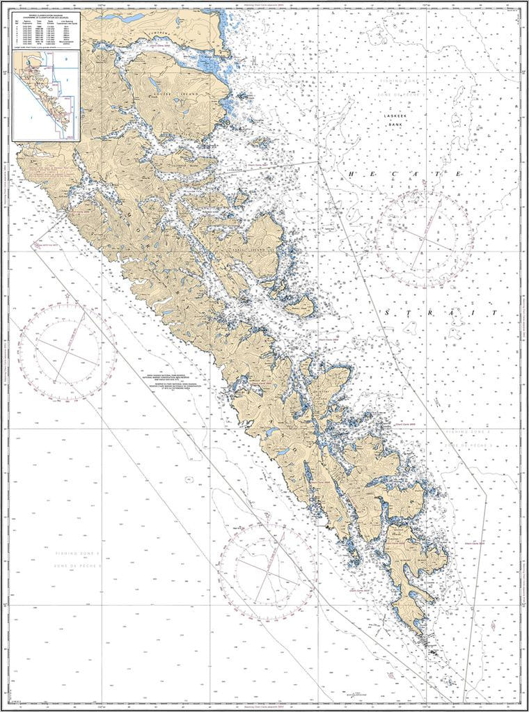 CHS Chart 3853: Cape St. James to/à Cumshewa Inlet and/et Tasu Sound