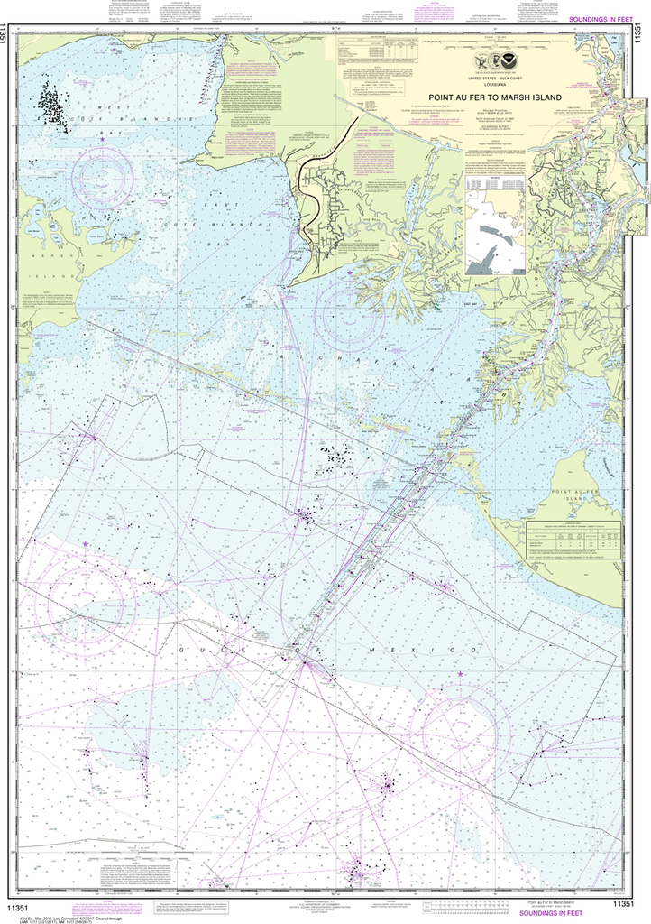NOAA Chart 11351: Point au Fer to Marsh Island